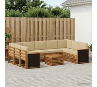 vidaXL Set di divani in legno massello di acacia, mobili da giardino, divano moderno per esterni, set angolare per terrazza e terrazza, comodo e durevole