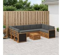 vidaXL Set di divani in legno massello di acacia, mobili da giardino, divano moderno per esterni, set angolare per terrazza e terrazza, comodo e durevole