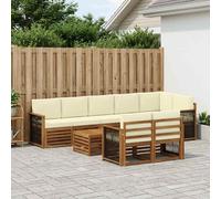vidaXL Soffasets Divano da Giardino in Legno di Acacia Massello Sezione Modulare Mobili da Esterno Divano Piscina Marrone
