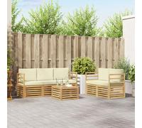 vidaXL Set di divani in legno di acacia solido, mobili da giardino moderni, divano esterno robusto, set sezionale per rilassarsi nel patio, comoda seduta