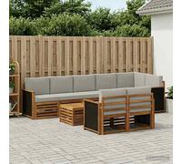 vidaXL Soffasets Divano da Giardino in Legno di Acacia Massello Sezione Modulare Mobili da Esterno Divano Piscina Marrone