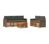 vidaXL Set divani Legno di Acacia Massello, Divano da giardino, resistente, mobile moderno per patio, set per rilassamento all'aperto, comfort nel terrazzo