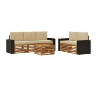 vidaXL Set divani Legno di Acacia Massello, Divano da giardino, resistente, mobile moderno per patio, set per rilassamento all'aperto, comfort nel terrazzo