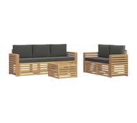 vidaXL Set divani Legno di Acacia Massello, Divano da giardino, resistente, mobile moderno per patio, set per rilassamento all'aperto, comfort nel terrazzo