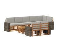 vidaXL Set divani Legno di Acacia Massello, Set divano moderno da giardino, mobile sezionale resistente, lounge in acacia, seduta patio contemporanea, decor per esterni