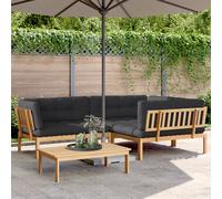 vidaXL Set Divani Pallet Giardino 4pz Cuscini Legno Massello Acacia