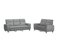 vidaXL Set divano 2 pezzi grigio chiaro tessuto