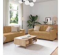 vidaXL Set divano 3 pezzi con cuscini in velluto marrone