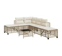 vidaXL Set Divano ad Angolo 3 pz con Cuscini Beige in Polyrattan, Set Divano da Patio, Set Divano in Rattan PE, Set arredo da Giardino