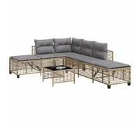 vidaXL Set Divano ad Angolo 3 pz con Cuscini Beige Misto Polyrattan