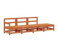 vidaXL Set divano componibile marrone cera 252 x 62 x 70,5 cm, divano contemporaneo per giardino e terrazza, sedili componibili, mobile rettangolare in pino