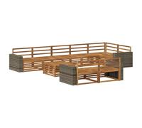 vidaXL Set divano da esterno 9 pezzi, salotto da giardino, robusto divano da esterno, modulare per terrazza, zona seduta e comfort
