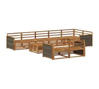 vidaXL Set divano da esterno 9 pezzi, salotto da giardino, robusto divano da esterno, modulare per terrazza, zona seduta e comfort