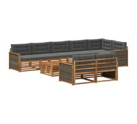 vidaXL Set divano da esterno con cuscino, 9 pezzi, salotto da giardino, robusto divano da esterno, modulare per terrazza, zona seduta e comfort