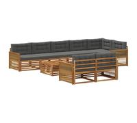 vidaXL Set divano da esterno con cuscino, 9 pezzi, salotto da giardino, robusto divano da esterno, modulare per terrazza, zona seduta e comfort