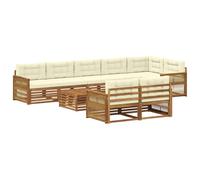 vidaXL Set divano da esterno con cuscino, 9 pezzi, salotto da giardino, robusto divano da esterno, modulare per terrazza, zona seduta e comfort