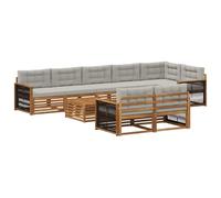 vidaXL Set divano da esterno con cuscino, 9 pezzi, salotto da giardino, robusto divano da esterno, modulare per terrazza, zona seduta e comfort