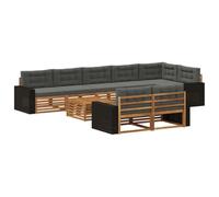 vidaXL Set divano da esterno con cuscino, 9 pezzi, salotto da giardino, robusto divano da esterno, modulare per terrazza, zona seduta e comfort