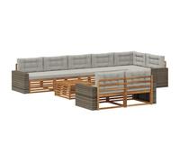 vidaXL Set divano da esterno con cuscino, 9 pezzi, salotto da giardino, robusto divano da esterno, modulare per terrazza, zona seduta e comfort