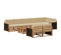 vidaXL Set divano da esterno con cuscino, 9 pezzi, salotto da giardino, robusto divano da esterno, modulare per terrazza, zona seduta e comfort