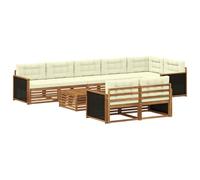 vidaXL Set divano da esterno con cuscino, 9 pezzi, salotto da giardino, robusto divano da esterno, modulare per terrazza, zona seduta e comfort