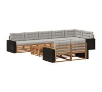 vidaXL Set divano da esterno con cuscino, 9 pezzi, salotto da giardino, robusto divano da esterno, modulare per terrazza, zona seduta e comfort
