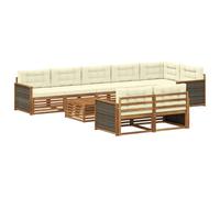 vidaXL Set divano da esterno con cuscino, 9 pezzi, salotto da giardino, robusto divano da esterno, modulare per terrazza, zona seduta e comfort
