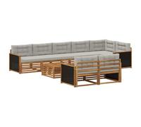 vidaXL Set divano da esterno con cuscino, 9 pezzi, salotto da giardino, robusto divano da esterno, modulare per terrazza, zona seduta e comfort