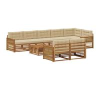 vidaXL Set divano da esterno con cuscino, 9 pezzi, salotto da giardino, robusto divano da esterno, modulare per terrazza, zona seduta e comfort