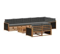 vidaXL Set divano da esterno con cuscino, 9 pezzi, salotto da giardino, robusto divano da esterno, modulare per terrazza, zona seduta e comfort