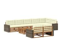 vidaXL Set divano da esterno con cuscino, 9 pezzi, salotto da giardino, robusto divano da esterno, modulare per terrazza, zona seduta e comfort