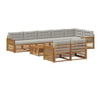 vidaXL Set divano da esterno con cuscino, 9 pezzi, salotto da giardino, robusto divano da esterno, modulare per terrazza, zona seduta e comfort