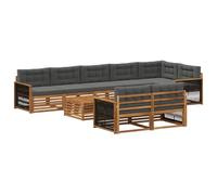 vidaXL Set divano da esterno con cuscino, 9 pezzi, salotto da giardino, robusto divano da esterno, modulare per terrazza, zona seduta e comfort