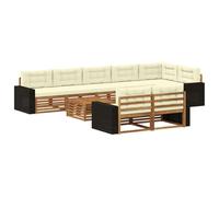 vidaXL Set divano da esterno con cuscino, 9 pezzi, salotto da giardino, robusto divano da esterno, modulare per terrazza, zona seduta e comfort