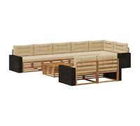vidaXL Set divano da esterno con cuscino, 9 pezzi, salotto da giardino, robusto divano da esterno, modulare per terrazza, zona seduta e comfort