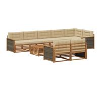 vidaXL Set divano da esterno con cuscino, 9 pezzi, salotto da giardino, robusto divano da esterno, modulare per terrazza, zona seduta e comfort