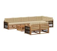 vidaXL Set divano da esterno con cuscino, 9 pezzi, salotto da giardino, robusto divano da esterno, modulare per terrazza, zona seduta e comfort