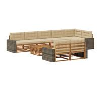 vidaXL Set divano da esterno con cuscino, 9 pezzi, salotto da giardino, robusto divano da esterno, modulare per terrazza, zona seduta e comfort