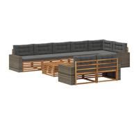vidaXL Set divano da esterno con cuscino, 9 pezzi, salotto da giardino, robusto divano da esterno, modulare per terrazza, zona seduta e comfort