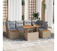 vidaXL Set Divano da Giardino 10 pcs Beige Poly Rattan
