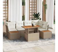 vidaXL Set Divano da Giardino 10 pcs Beige Poly Rattan