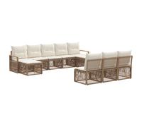 vidaXL Set di divani da giardino, 10 pezzi, beige, rattan sintetico, divano modulare, resistente alle intemperie, ideale per riunioni all'aperto, comodo, versatile per il patio