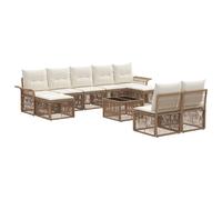 vidaXL Set Divano da Giardino 10 pcs Beige polyrattan