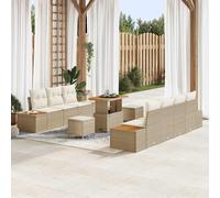 vidaXL Set Divano da Giardino 10 pcs Beige polyrattan