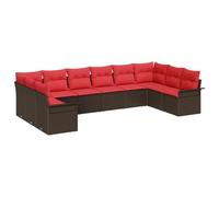 vidaXL Set Divano da Giardino 10 pcs Beige polyrattan, Divano moderno da giardino e terrazza, materiali resistenti UV, soluzione flessibile per l'arredo estivo