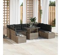 vidaXL Set Divano da Giardino 10 pcs Grigio 100 x 55 x 73 cm