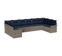 vidaXL Set Divano da Giardino 10 pcs Grigio chiaro polyrattan, Divano moderno da giardino e terrazza, materiali resistenti UV, soluzione flessibile per l'arredo estivo