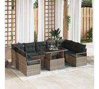 vidaXL Set Divano da Giardino 10 pcs Grigio Poly Rattan