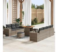 vidaXL Set Divano da Giardino 10 pcs Grigio polyrattan