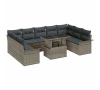 vidaXL Set Divano da Giardino 10 pcs Grigio Rattan in Polipropilene